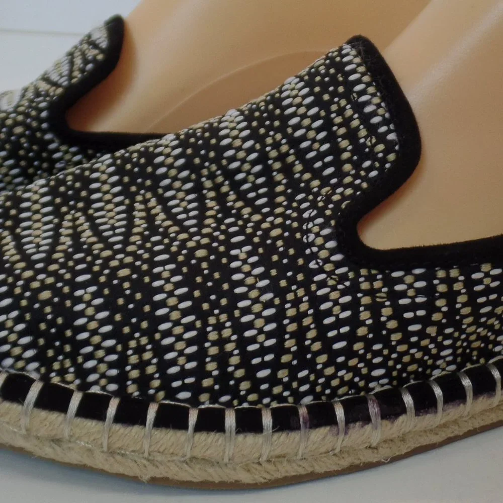 Universal Thread Carly Womens Black Woven Espadrille Flat Slip on 9.5 - Picture 4 of 13